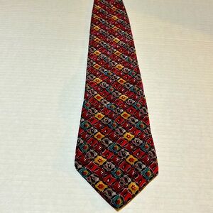 Bugatti designer 100% silk necktie, pattern logo